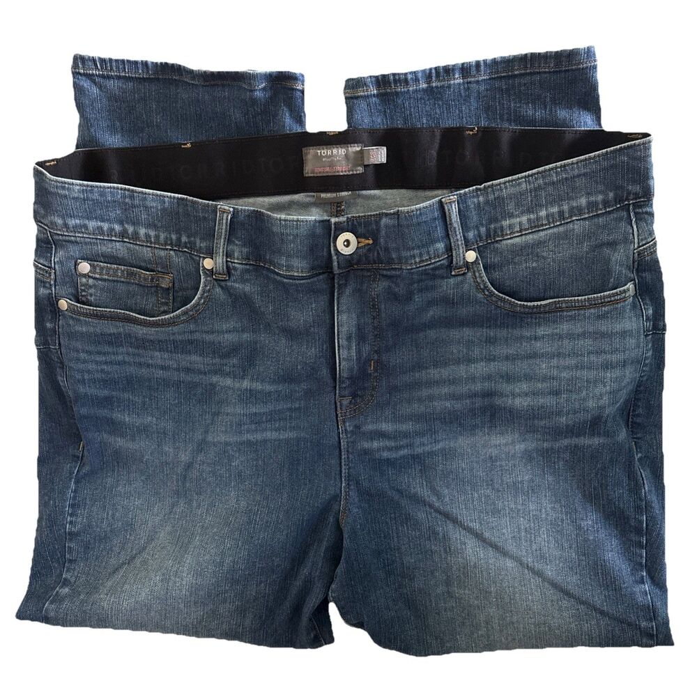 Torrid Bombshell Skinny Cropped Premium Stretch Jeans Medium Wash Woman’s 24S